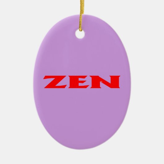 Zen rood lila ovaal keramisch ornament (Voorkant)