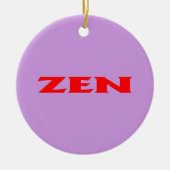 Zen rood lila rond keramisch ornament (Voorkant)