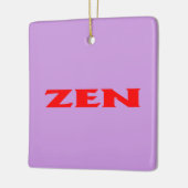 Zen rood lila vierkant keramisch ornament (Links)