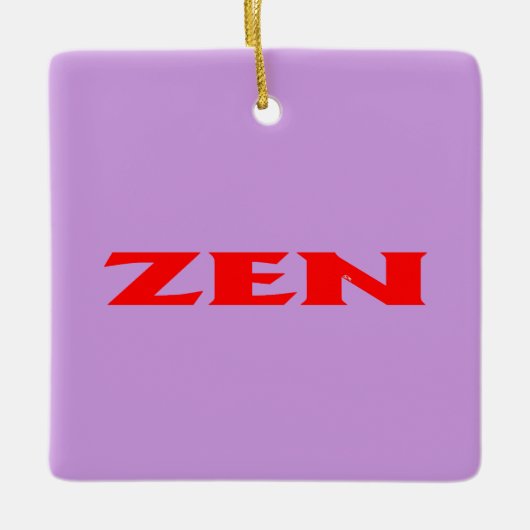 Zen rood lila vierkant keramisch ornament (Voorkant)