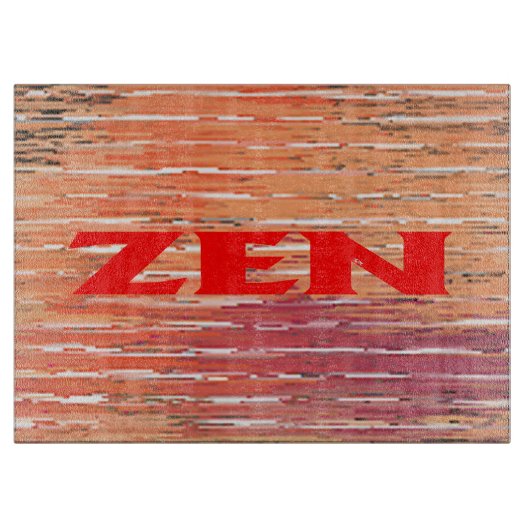 Zen rood riet glas snijplank (Voorkant)