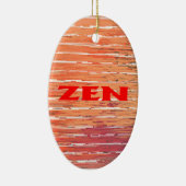 Zen rood riet ovaal keramisch ornament (Rechts)