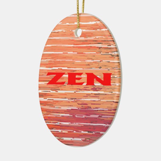 Zen rood riet ovaal keramisch ornament (Links)