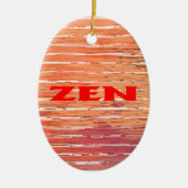 Zen rood riet ovaal keramisch ornament (Voorkant)
