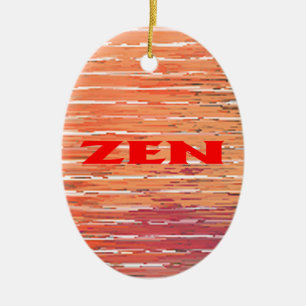 Zen rood riet ovaal keramisch ornament