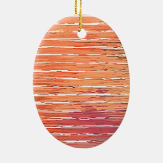 Zen rood riet ovaal keramisch ornament (Achterkant)