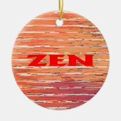 Zen rood riet rond keramisch ornament (Voorkant)