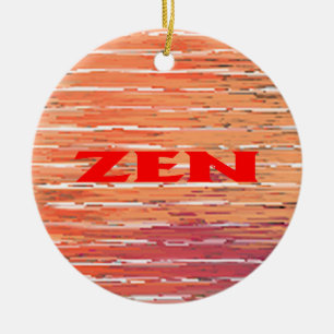 Zen rood riet rond keramisch ornament