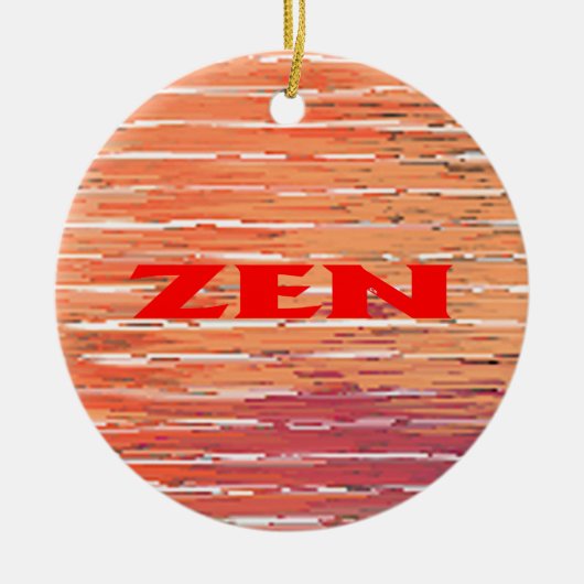 Zen rood riet rond keramisch ornament (Voorkant)