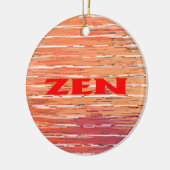 Zen rood riet rond keramisch ornament (Links)