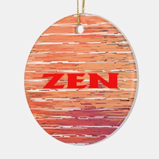 Zen rood riet rond keramisch ornament (Links)