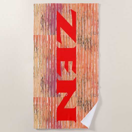 Zen rood riet strandlaken (Voorkant)
