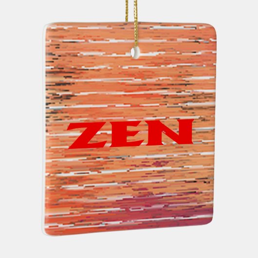 Zen rood riet vierkant keramisch ornament (Rechts)