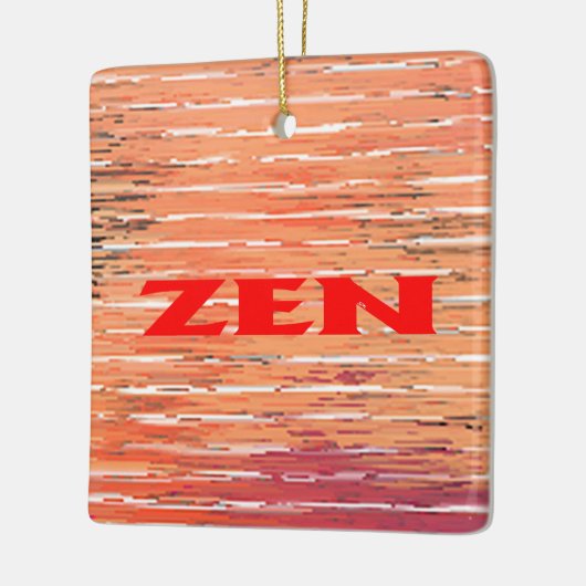 Zen rood riet vierkant keramisch ornament (Links)