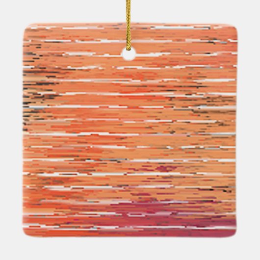 Zen rood riet vierkant keramisch ornament (Achterkant)