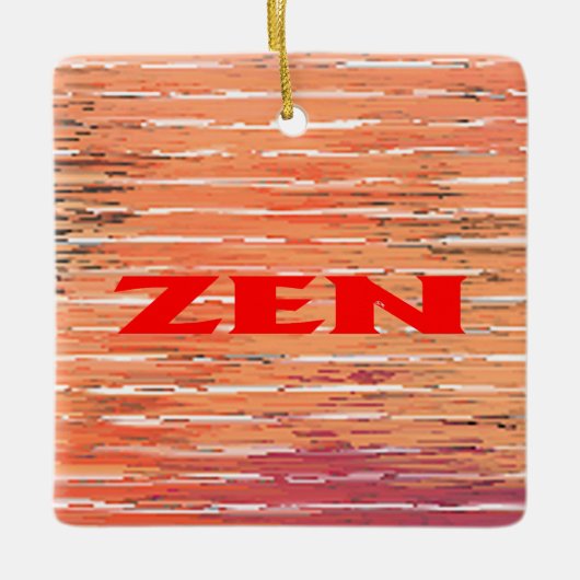 Zen rood riet vierkant keramisch ornament (Voorkant)