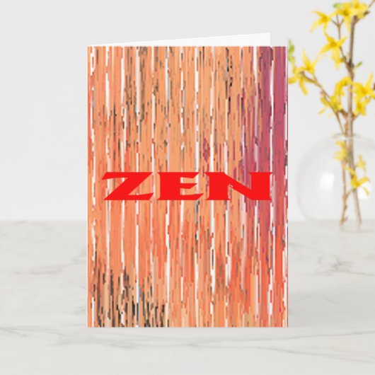 Zen rood riet wenskaart kaart (Gele Bloem)
