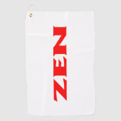Zen rood wit golfhanddoek (Voorkant)