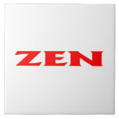 Zen rood wit grote tegel tegeltje (Voorkant)