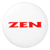 Zen rood wit keramische knop (Voorkant)