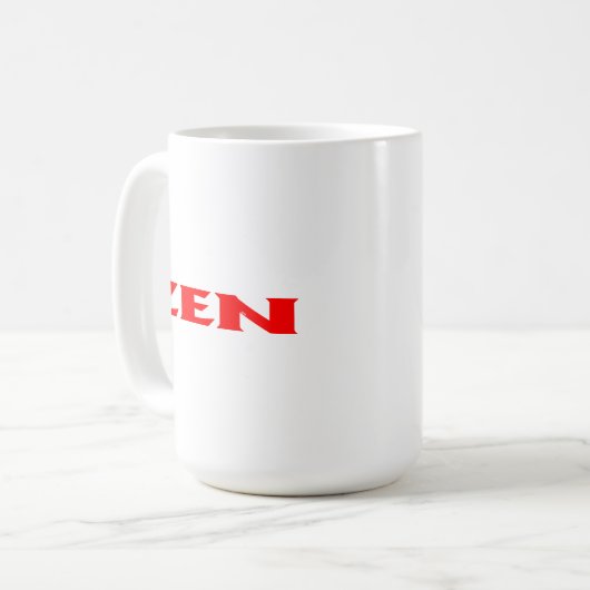 Zen rood wit mok (Voorkant links)