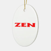 Zen rood wit ovaal keramisch ornament (Links)