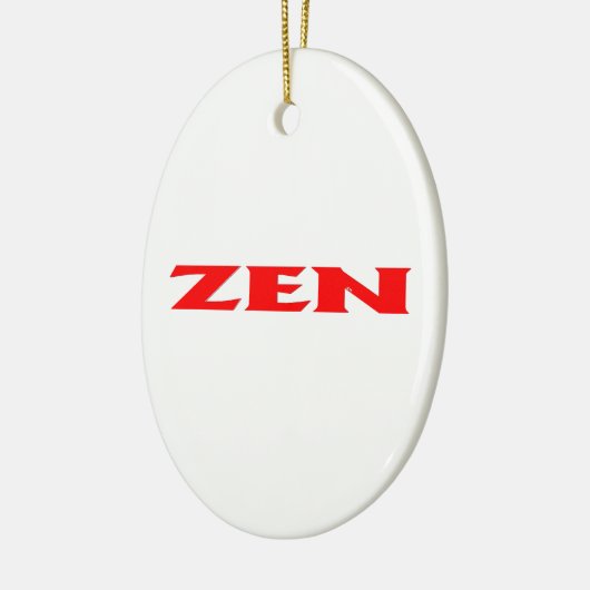 Zen rood wit ovaal keramisch ornament (Links)