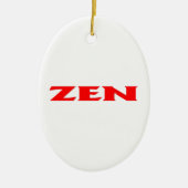 Zen rood wit ovaal keramisch ornament (Voorkant)