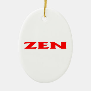 Zen rood wit ovaal keramisch ornament