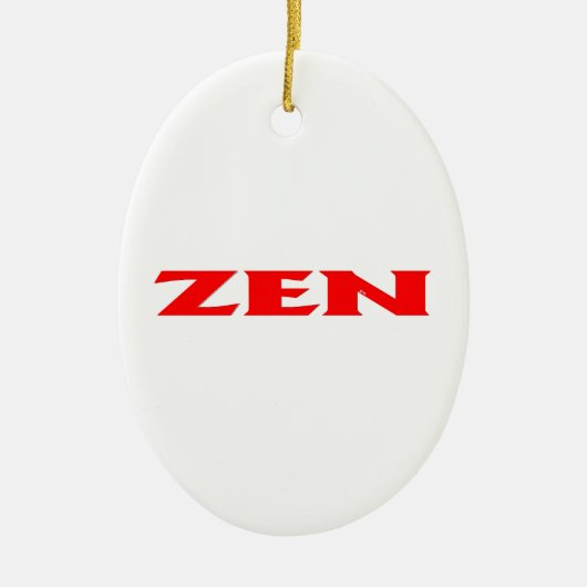 Zen rood wit ovaal keramisch ornament (Voorkant)