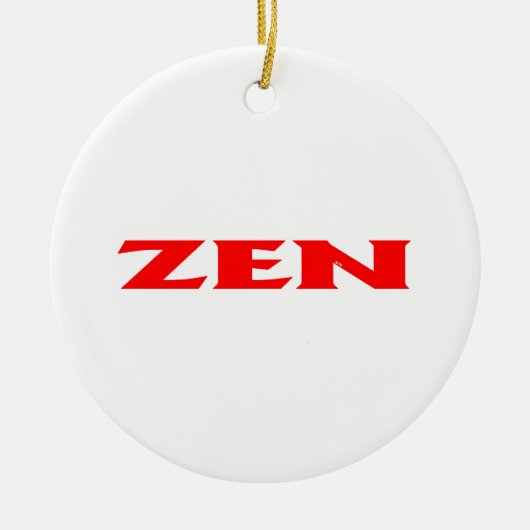 Zen rood wit rond keramisch ornament (Voorkant)