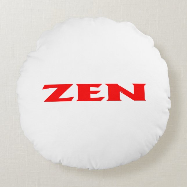 Zen rood wit rond poly gooi kussen (Voorkant)