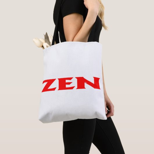 Zen rood witte schouderschouder canvas tas (Dichtbij)