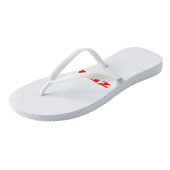 Zen rood witte teenslippers (Schuin)