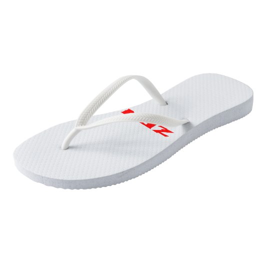 Zen rood witte teenslippers (Schuin)