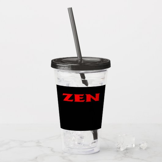 Zen rood zwart acryl tumbler drinkbeker (Voorkant ijs)