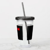 Zen rood zwart acryl tumbler drinkbeker (Links)