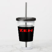 Zen rood zwart acryl tumbler drinkbeker (Voorkant)