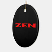 Zen rood zwart ovaal keramisch ornament (Links)
