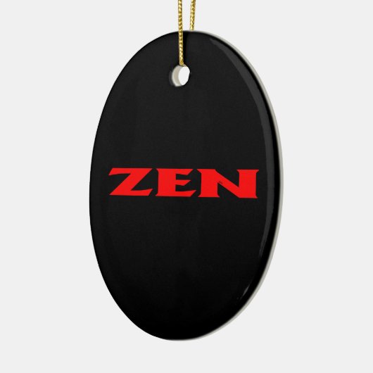 Zen rood zwart ovaal keramisch ornament (Links)