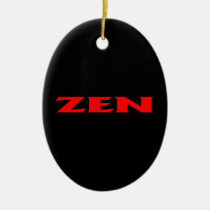 Zen rood zwart ovaal keramisch ornament