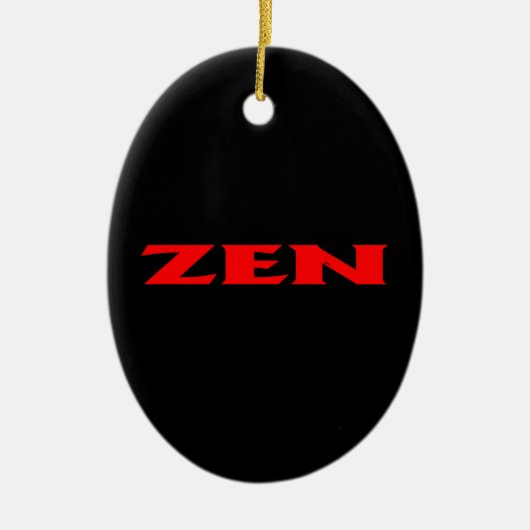 Zen rood zwart ovaal keramisch ornament (Voorkant)
