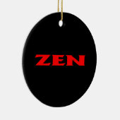 Zen rood zwart rond keramisch ornament (Rechts)