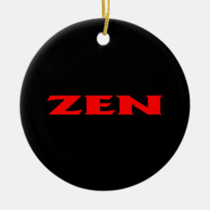 Zen rood zwart rond keramisch ornament