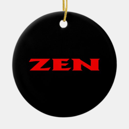 Zen rood zwart rond keramisch ornament (Voorkant)