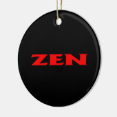 Zen rood zwart rond keramisch ornament (Links)