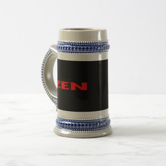Zen rood zwart stein bierpul (Voorkant links)