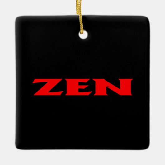 Zen rood zwart vierkant keramisch ornament (Voorkant)