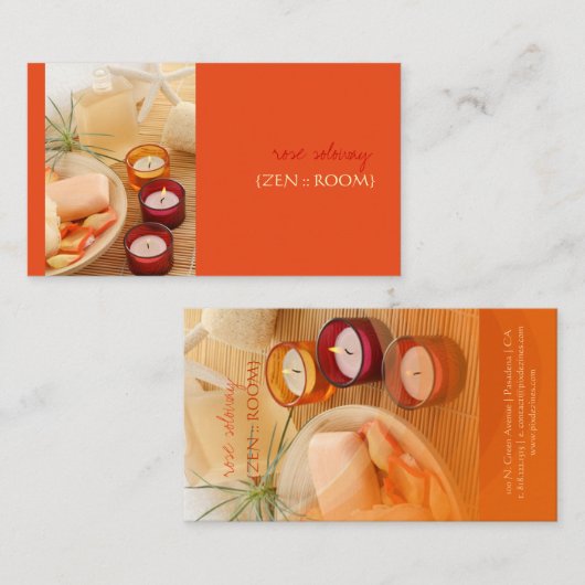 Zen room, DIY achtergrondkleur Visitekaartje (Voorkant / Achterkant)