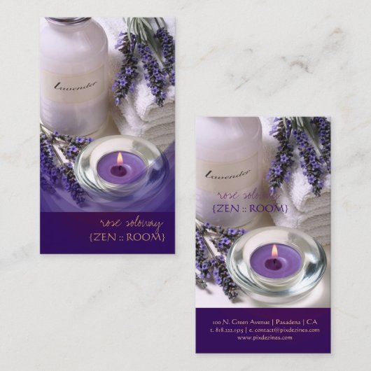 Zen room/lavender/Violet visitekaartjes (Voorkant / Achterkant)